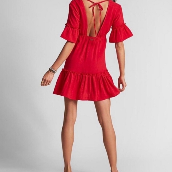 Billabong Open Back Red Dress. S - Picture 3 of 16